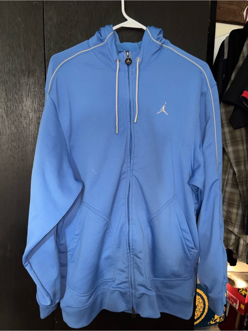 Y2K Jordan Men's Blue Full-Zip Hoodie